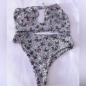 Floral Polka Dot Swimsuit